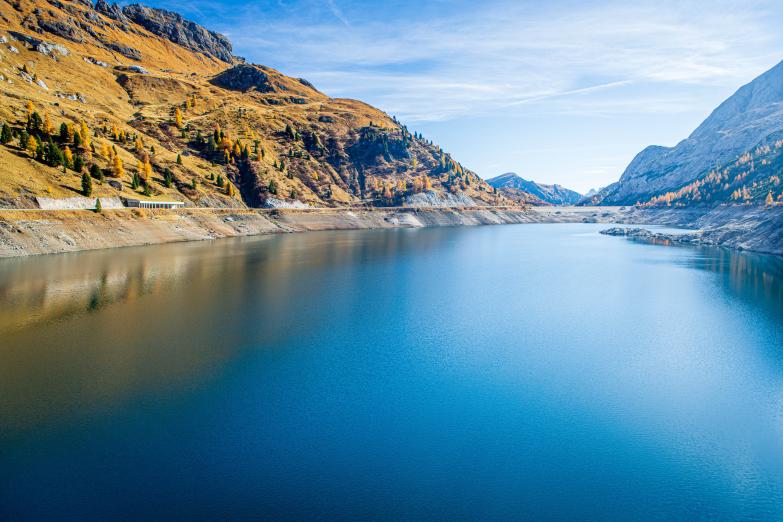 Fedaia Stausee | Blick auf den Stauseee