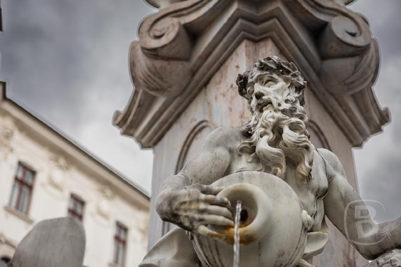 Slowenien/Ljubljana | Flussgott am Brunnen der drei Flüsse des Landes Krain