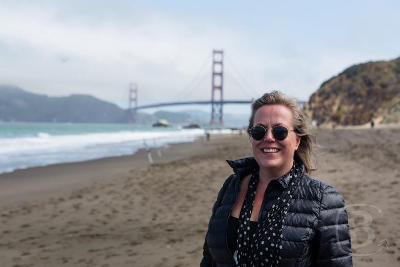 San Francisco | Jeannette vor der Golden Gate Bridge