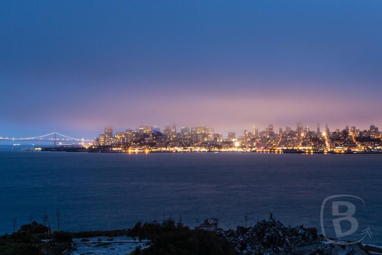 San Francisco | Blick auf San Francisco bei Nacht von Alcatraz aus