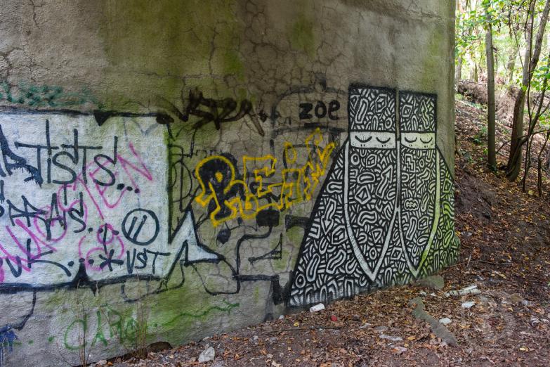 Alte Friedhofsbahn Stahnsdorf | Graffiti an der Brücke Stolper Weg